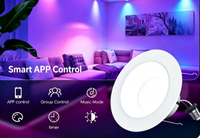 Plafonnier encastré LED RGBCW intelligent Tuya WiFi, télécommande par application, éclairage de plafond à changement de couleur