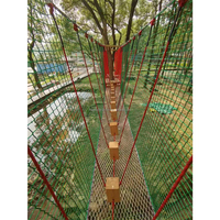 Piquet de pneu pour enfants de rêve parcours d'obstacles corde en polyester tricoté pont pivotant pour terrain de jeu en réseau extérieur