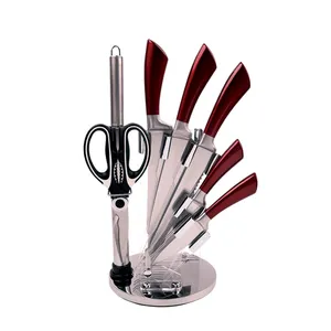Tencere üreticisi paslanmaz çelik aletler bıçak seti çok fonksiyonlu mutfak şef bıçağı