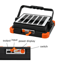 Lámpara de Trabajo LED SMD Blanca de 450LM, con Energía Solar, Resistente al Agua IP44, Ángulo de Haz de 120°, Carga Solar Tipo-C, 2400mAh, para Taller