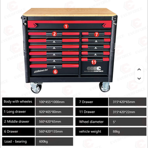 WKC 12 Drawer Workbench <b>Tool</b> Chest/Cart/Trolley Garage Cabinet <b>Box</b> for Workshop Storage TK-10 12-Drawer Design Organizes <b>Tools</b> E - Product Image 4
