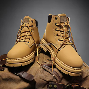 Men's Casual Shoes PU Leather British <b>Boots</b> Non-Slip Waterproof Comfort Lace-Up Closure Customized Color Summer Ankle Height - Product Image 5