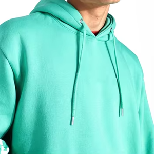 High Quality Cotton Made Oversize <strong>Hoodie</strong> Drop Shoulder <strong>Plain</strong> Blank Custom Men Long Sleeved Mint <strong>Green</strong> Hoodies - Product Image 3