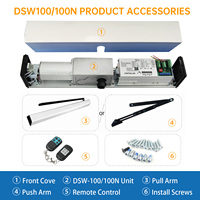 DEPER DSW100N Desain Modern Perangkat Pintu Gerbang Otomatis 100kg dengan Sensor untuk Toko/Apartemen Difabel
