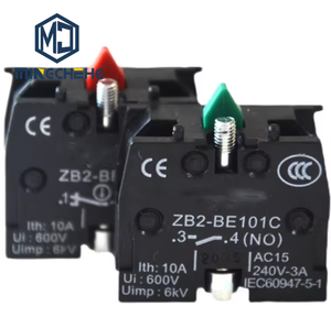 ZB2BE101C/102C/103C ZB2BZ21C 24V IP54 LED 22 มม. ฐานล็อคพร้อมหน้าสัมผัสเสริม อุปกรณ์เสริมปุ่มกด - Product Image 1