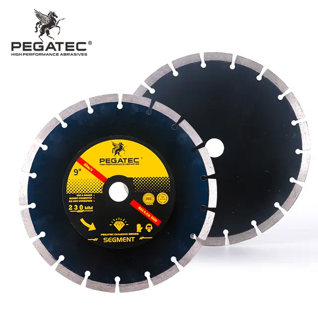 PEGATEC 9" 230mm durable Diamond Disc for Tile /stone Concrete diamond saw blade cutting