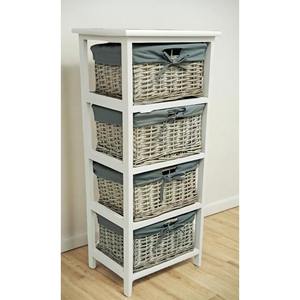 CÓMODA MULTIFUNCIONAL DE MADERA MACIZA 37X29 CM A. 83 CM BLANCA - Product Image 1