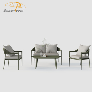 Ensemble <span class=keywords><strong>de</strong></span> meubles d'extérieur modernes pour villa, terrasse, cour, ensemble <span class=keywords><strong>de</strong></span> canapés <span class=keywords><strong>de</strong></span> <span class=keywords><strong>jardin</strong></span> en aluminium et rotin, 4 pièces - Product Image 3