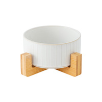 Gamelle en céramique minimaliste moyenne à motif jupe, avec support anti-renversement pour chat et chien, pour nourriture et eau