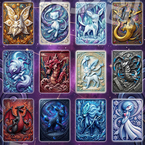 Vente en gros d'accessoires de cartes en métal 3D en relief sur le thème de l'anime japonais Pokémon, cartes à collectionner de mascotte, non TCG, collection d'anime, boîtes mystères - Product Image 2