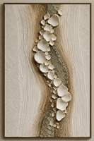 Art mural texturé 3D biologique de luxe, peinture sur toile en relief faite à la main, œuvre d'art abstraite inspirée des minéraux, décoration intérieure moderne