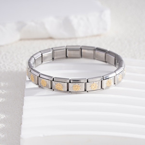 Modular <b>Bracelet</b> Electroplated Gold <b>Silver</b> Alloy Star Pattern Unisex Fashion <b>Bangle</b> Gift Jewelry Chain - Product Image 3