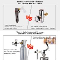 Corny Keg Beer Co2 Chargeur, 0-60PSI Mini chargeur de régulateur de Co2 portable avec verrouillage à bille Déconnexion rapide pour brassage à domicile/pique-nique