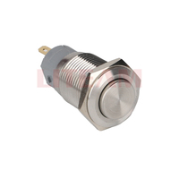 Interruptor de Botón Pulsador de Acero Inoxidable de Alta Resistencia 1NO+1NC con Bloqueo, Impermeable y Antipolvo, con LED Sin Polaridad para Control de Energía