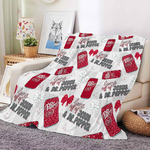 2026 Hot Selling Cute <strong>Soft</strong> Drink Pattern Fleece Blanket <strong>Super</strong> <strong>Soft</strong> Cozy Plush Flannel <strong>Throw</strong> for Bedding Decor Girls Gift - Product Image 1