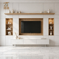 <strong>Best</strong> <strong>Selling</strong> Matte White Full <strong>Wall</strong> Home Furniture Modern <strong>Tv</strong> Cabinet with LED Light <strong>Floating</strong> Design for Villa Project