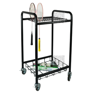 Chariot de stockage de raquette à cadre double couche de produits de tennis professionnels avec capacité supplémentaire pour les équipes sportives en Suède - Product Image 1