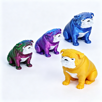 Pot de stockage d'herbes aromatiques biodégradable et écologique en PLA, imprimé en 3D, motif mascotte de bouledogue anglais, hermétique, avec couvercle