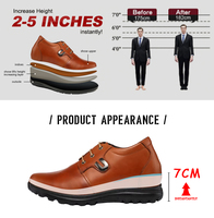 Chaussures habillées pour hommes à talon compensé de 7 cm, style Oxford en cuir de vache, à bout rond, pour le bureau et les occasions formelles ou décontractées – Nouvelle collection en ligne, offre spéciale