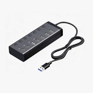 UGREEN 7 Port USB3.2 Gen1 Individual On Off Switch <b>USB</b> <b>Hub</b> 5Gbps High Speed Splitter CM859 With 12V 2A <b>Power</b> Adapter - Product Image 2