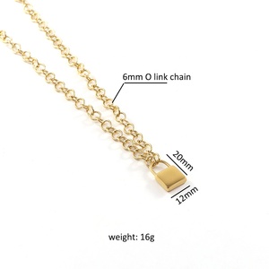 Cadenas Collier ras du cou en acier inoxydable 6mm O lien chaîne collier délicat blanc serrure collier plaqué <span class=keywords><strong>or</strong></span> - Product Image 5