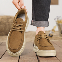 Chaussures basses décontractées pour hommes, taille 39-44, couleur marron kaki, à lacets, semelle épaisse, chaussures de marche quotidiennes
