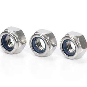 Metric DIN 985 Low Price Nylock Nuts Stainless Steel Nylon Ring Insert Hexagon Stop Lock Nuts