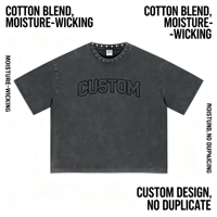 T-shirt pour homme en polyester/coton 240g, personnalisable en gros, impression personnalisée, lavage lourd, style décontracté, doublé, uni