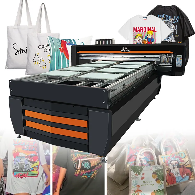 Potry New Flatbed T Shirt Printing Machine Dtg Garment Printer For Cotton Fabrics
