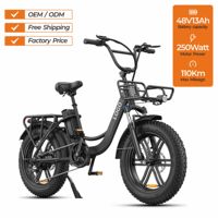 Vélo électrique longue portée, pneus larges de 20 pouces, batterie 48V13Ah, moteur 250W, vélo électrique de ville pour les trajets quotidiens, vente en gros d'usine OEM