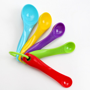 10-piece set of colorful plastic <b>measuring</b> cups and <b>spoons</b> for baking, with <b>measuring</b> scale and multi-functional adjustable - Product Image 4