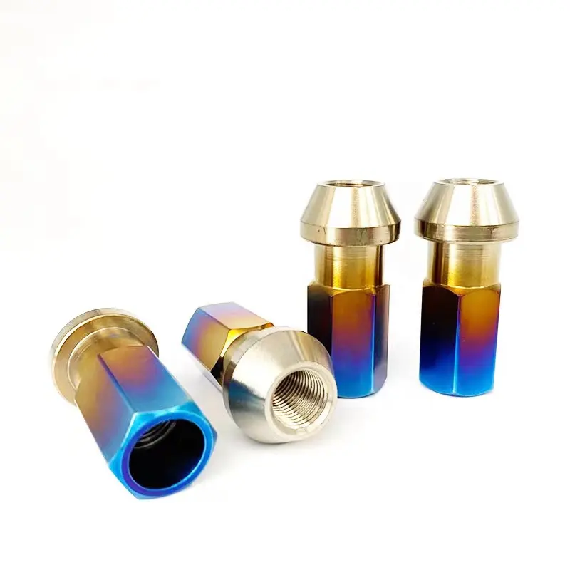 M12 M14 Titanium Open Ended Lug Nuts Closed Opening Titanium Wheel Nut titanium open ended lug nuts For Auto Parts