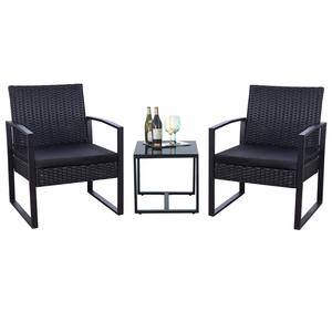 Al aire libre 3pcs KD de acero de mimbre bistro mimbre balcón conjunto - Product Image 1