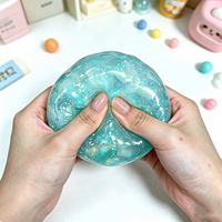 Lot de 90g de slime cristallin croustillant, boule de 7cm, jouet sensoriel anti-stress à presser avec paillettes, boîte de présentation de 12 pièces