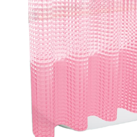 Eazzier Rideau de Douche Moderne Rose Poudré en Plastique Cristal 3D 72x72 Pouces Fin Léger avec Œillets Métalliques Antirouille