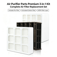 Nouvel ensemble de remplacement de filtres à cartouche haute efficacité (lot de 3) avec HEPA et charbon actif pour purificateurs d'air domestiques
