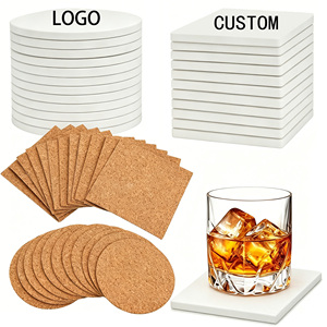 Custom logo <strong>Coasters</strong> With Cork Base Absorbent <strong>Coasters</strong> With Holder Set Stone Ceramics <strong>Coasters</strong> <strong>for</strong> <strong>Drinks</strong> Customized Printed - Product Image 1