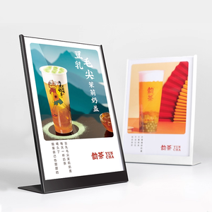 Custom Metal Menu Sign Holder AcrylicTable Card <strong>Display</strong> Stand Stainless Steel Brushed Metal <strong>Table</strong> <strong>Top</strong> Sign Poster <strong>Display</strong> Rack - Product Image 2