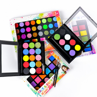 Kit de peinture pour le visage à base d'eau avec paillettes pour enfants, professionnel, lavable, avec pinceaux, pour festivals et fêtes d'anniversaire, vente en gros