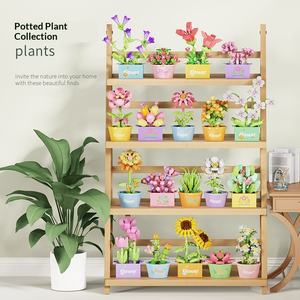 Bloques <span class=keywords><strong>de</strong></span> Plástico ABS Compatibles, Serie <span class=keywords><strong>de</strong></span> Rosas <span class=keywords><strong>de</strong></span> <span class=keywords><strong>Flores</strong></span> Inmortales en Maceta, Adornos Ensamblables, Juguete <span class=keywords><strong>de</strong></span> Construcción - Product Image 2