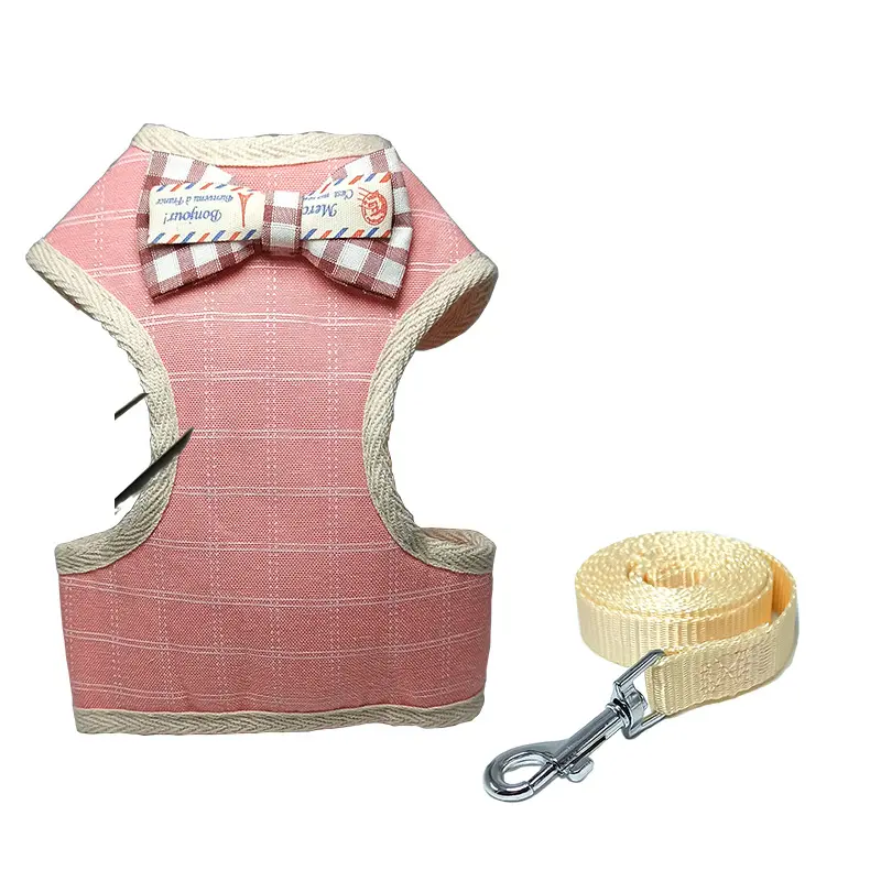 Pet harnest поводок ремень с высокой талией в стиле жилетки с декоративным бантом с металлическим скоба для крепления