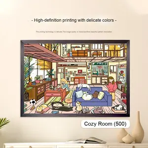 Rompecabezas de papel de madera para adultos de 500 piezas, alta dificultad, alivio de preocupaciones, juguete educativo de descompresión, regalo de cumpleaños, venta al por mayor, muestra <span class=keywords><strong>gratis</strong></span> - Product Image 2