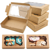 Boîte d'emballage rectangulaire en papier kraft avec fenêtre pour bonbons, macarons, desserts, cadeaux de Noël et de mariage, gaufrage, prix de gros