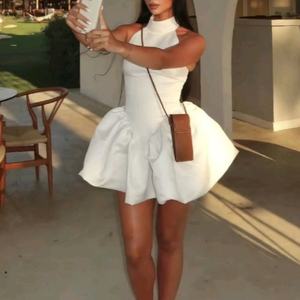 Robe Courte Chic OEM pour Femme – Robe de Soirée Élégante à Taille Haute, Dos Nu, Plissée et Ourlet Bouffant pour Club, Fête et Vacances - Product Image 2