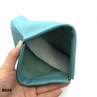 Produsen ODM OEM Dompet Kosmetik Kulit Asli Gaya Korea, Lembut, Bentuk Kotak, dengan Klip Pegas Terbuka, Dapat Disimpan, Tas Clutch Wanita