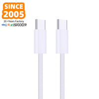 Kabel Data Tipe-C Pengisian Cepat PD 65W OEM Berbahan Kain Kepang untuk iPhone iPad untuk Smartphone dan Perangkat Tablet