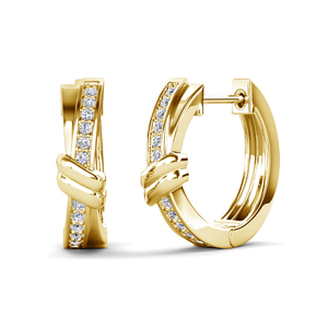 Luxe Daisini Oorringen Verfraaid Met <span class=keywords><strong>Swarovski</strong></span> Kristallen Vrouwen Sterling Zilver 925 Sieraden <span class=keywords><strong>18K</strong></span> Verguld Accessoire - Product Image 4