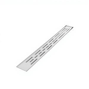 Desagüe de ducha lineal de 24 pulgadas, 2.75"W x 2.75"H, rejilla con patrón de barra, de acero inoxidable AISI 304 duradero, filtro rectangular para cabello - Product Image 1