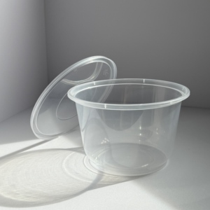 Mangkuk Makanan Bulat Plastik PP Transparan Sekali Pakai dengan Tutup, Kotak Makan Siang Persegi Aman untuk Microwave, Wadah Makanan - Product Image 2