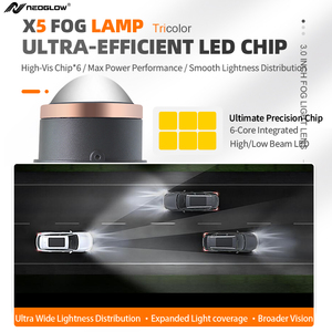 Mới phát hành X5 tri-màu 3 inch 100W 30000lm Độ sáng mở rộng ống kính Xe Sương Mù Ánh sáng đèn <span class=keywords><strong>1</strong></span> năm bảo hành cho Honda TOYOTA - Product Image 3